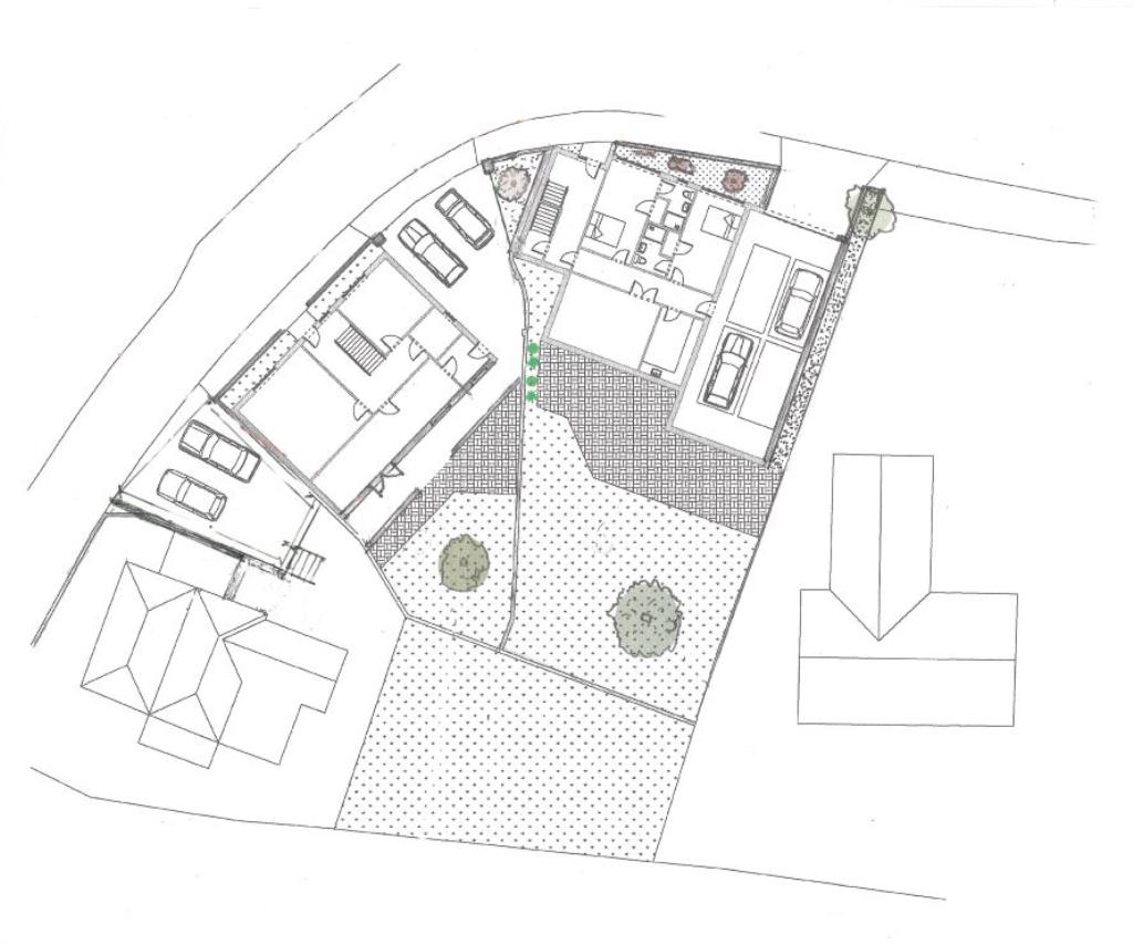 Lot: 12 - FREEHOLD SITE WITH PLANNING FOR TWO DETACHED HOUSES - Block Plan
